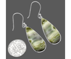 Natural Serpentine Earrings SDE79315 E-1001, 12x29 mm