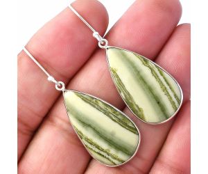 Natural Serpentine Earrings SDE79317 E-1001, 16x28 mm