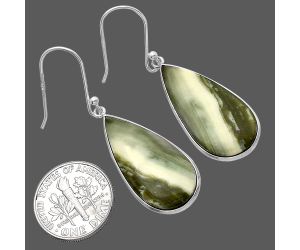 Natural Serpentine Earrings SDE79321 E-1001, 13x27 mm