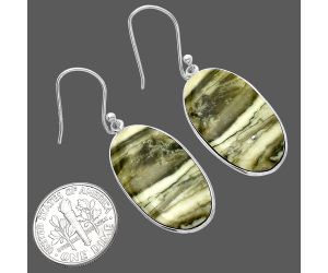 Natural Serpentine Earrings SDE79323 E-1001, 14x26 mm