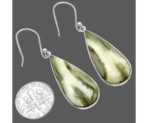 Natural Serpentine Earrings SDE79330 E-1001, 13x30 mm