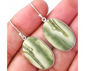 Natural Serpentine Earrings SDE79332 E-1001, 16x25 mm