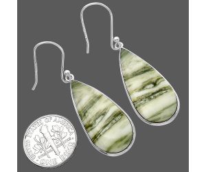 Natural Serpentine Earrings SDE79337 E-1001, 13x29 mm