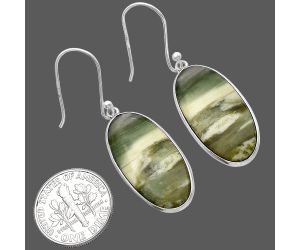 Natural Serpentine Earrings SDE79339 E-1001, 13x26 mm