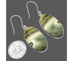 Natural Serpentine Earrings SDE79340 E-1001, 15x27 mm