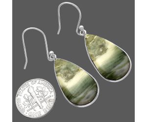 Natural Serpentine Earrings SDE79349 E-1001, 14x25 mm