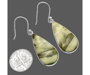 Natural Serpentine Earrings SDE79351 E-1001, 13x29 mm