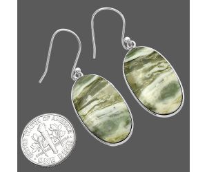 Natural Serpentine Earrings SDE79352 E-1001, 14x25 mm