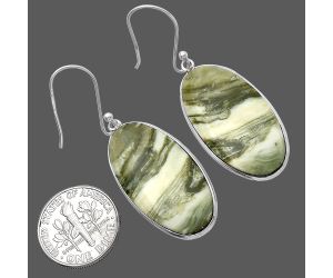 Natural Serpentine Earrings SDE79354 E-1001, 16x29 mm