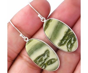 Natural Serpentine Earrings SDE79356 E-1001, 14x26 mm