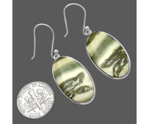 Natural Serpentine Earrings SDE79356 E-1001, 14x26 mm