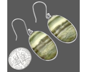 Natural Serpentine Earrings SDE79358 E-1001, 12x26 mm