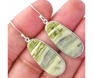 Natural Serpentine Earrings SDE79359 E-1001, 13x28 mm