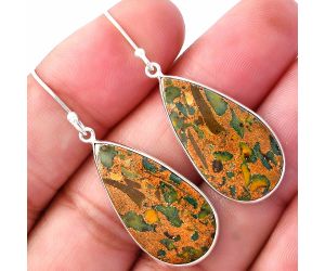 Bamboo Jasper Earrings SDE79474 E-1001, 14x27 mm