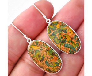 Bamboo Jasper Earrings SDE79484 E-1001, 14x24 mm