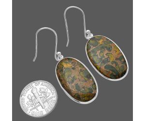 Bamboo Jasper Earrings SDE79484 E-1001, 14x24 mm