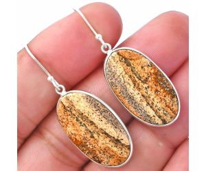 Picture Jasper Earrings SDE79886 E-1001, 14x25 mm