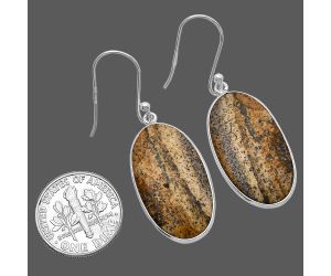 Picture Jasper Earrings SDE79886 E-1001, 14x25 mm