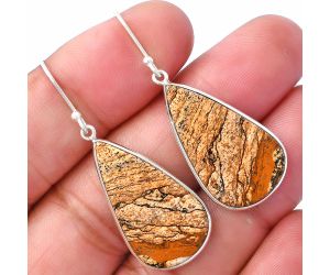 Picture Jasper Earrings SDE79894 E-1001, 15x25 mm