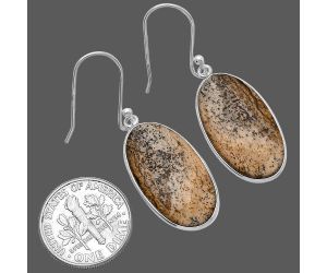 Picture Jasper Earrings SDE79915 E-1001, 13x23 mm