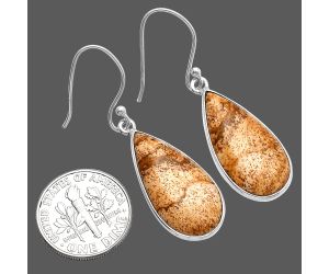 Picture Jasper Earrings SDE80067 E-1001, 12x24 mm