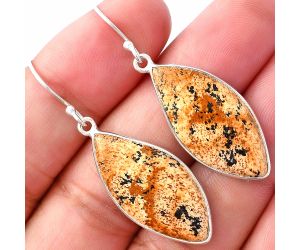 Picture Jasper Earrings SDE80074 E-1001, 14x28 mm