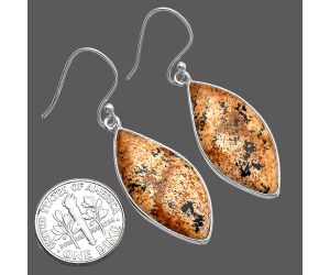 Picture Jasper Earrings SDE80074 E-1001, 14x28 mm