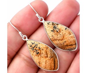 Picture Jasper Earrings SDE80076 E-1001, 14x27 mm