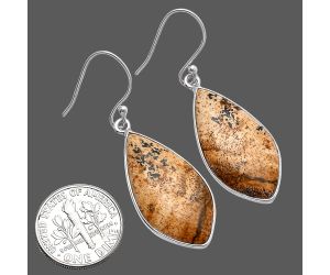 Picture Jasper Earrings SDE80076 E-1001, 14x27 mm