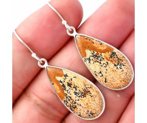 Picture Jasper Earrings SDE80079 E-1001, 13x26 mm