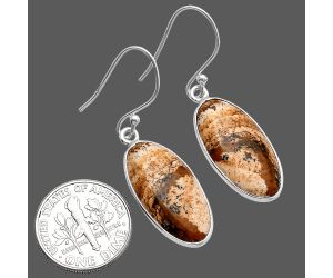 Picture Jasper Earrings SDE80080 E-1001, 11x22 mm