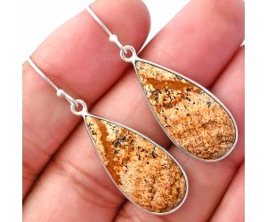 Picture Jasper Earrings SDE80103 E-1001, 13x27 mm