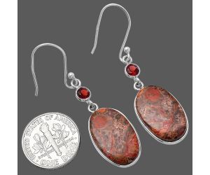 Poppy Jasper and Garnet Earrings SDE80534 E-1002, 12x19 mm