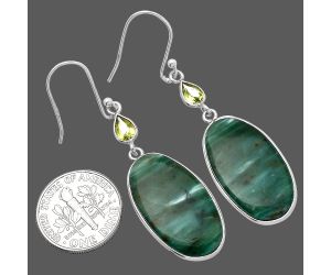 Oregon Skaggs Jasper and Peridot Earrings SDE80602 E-1002, 14x24 mm