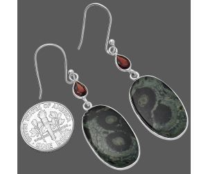 Star Galaxy Jasper and Garnet Earrings SDE80699 E-1002, 14x23 mm