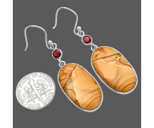 Picture Jasper and Garnet Earrings SDE80864 E-1002, 13x24 mm