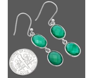 Green Onyx Briolette Checker Earrings SDE80943 E-1006, 8x10 mm