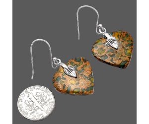 Leaf - Bamboo Jasper Earrings SDE81462 E-1137, 20x21 mm