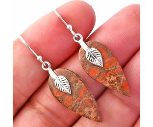 Leaf - Poppy Jasper Earrings SDE81478 E-1137, 11x24 mm