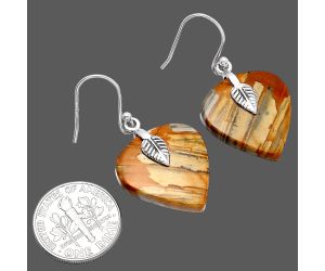 Leaf - Picture Jasper Earrings SDE81484 E-1137, 20x20 mm