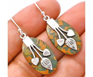 Bamboo Jasper Earrings SDE81511 E-1233, 14x22 mm