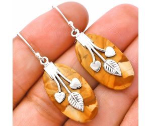 Picture Jasper Earrings SDE81512 E-1233, 14x25 mm