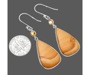 Picture Jasper and Citrine Earrings SDE81684 E-1002, 15x25 mm