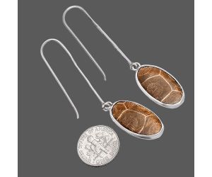 Flower Fossil Coral Earrings SDE81884 E-1076, 12x22 mm