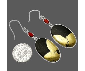 Apache Gold Healer's Gold and Garnet Earrings SDE82345 E-1002, 15x25 mm