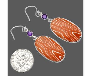 Sardonyx & Amethyst Earrings Jewelry SDE82378 E-1002, 14x24 mm