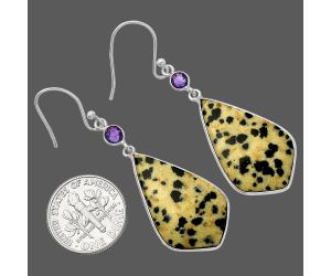 Dalmatian and Amethyst Earrings SDE82404 E-1002, 16x27 mm