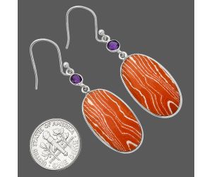 Sardonyx & Amethyst Earrings Jewelry SDE82410 E-1002, 14x24 mm