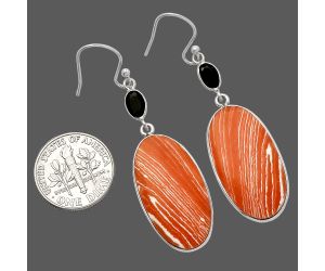 Sardonyx & Black Onyx Earrings Jewelry SDE82583 E-1002, 14x26 mm