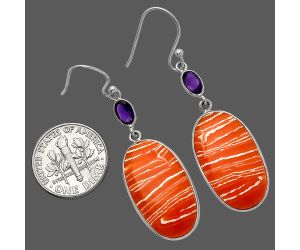 Sardonyx & Amethyst Earrings Jewelry SDE82658 E-1002, 13x24 mm